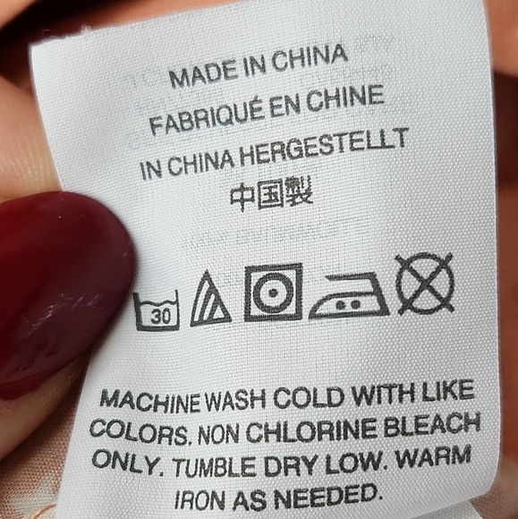 Madewell Women's Wrap Top‎ Shirt In Star Scatter Coral Peach Size Medium - Picture 9 of 9